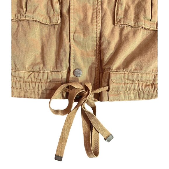 Blank NYC Women Jacket Medium Size Buff Twill Utility Beige Cotton Pockets - Picture 10 of 13